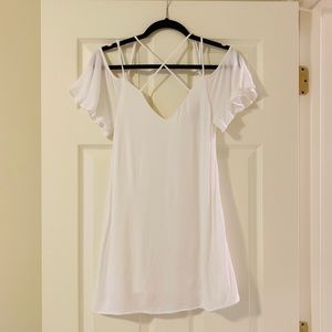 Lulus Afterglow White Strappy Shift Dress